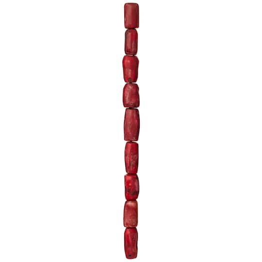 Bead Gallery® Red Dyed Sponge Coral Tube Beads